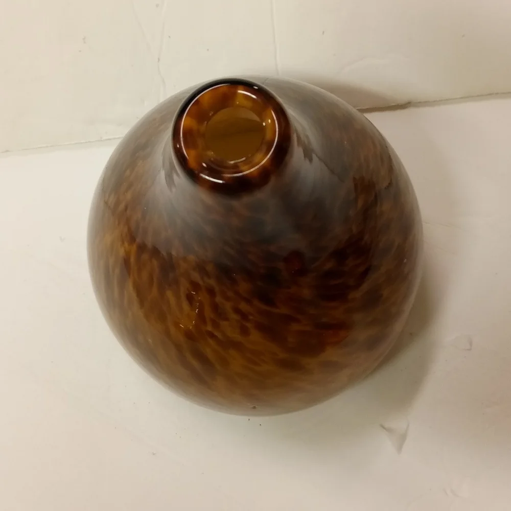 Amber Cloud Hand blown Glass Lamp Shed Bulb Cover, Bronze Leopard Replacement